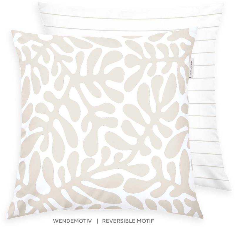 TOM TAILOR HOME Kissenhülle new bedroom, ORGANIC LEAVES, 40x40cm oder 40x80cm, (1 Stück), mit farbigem Markenreißverschluss von TOM TAILOR HOME