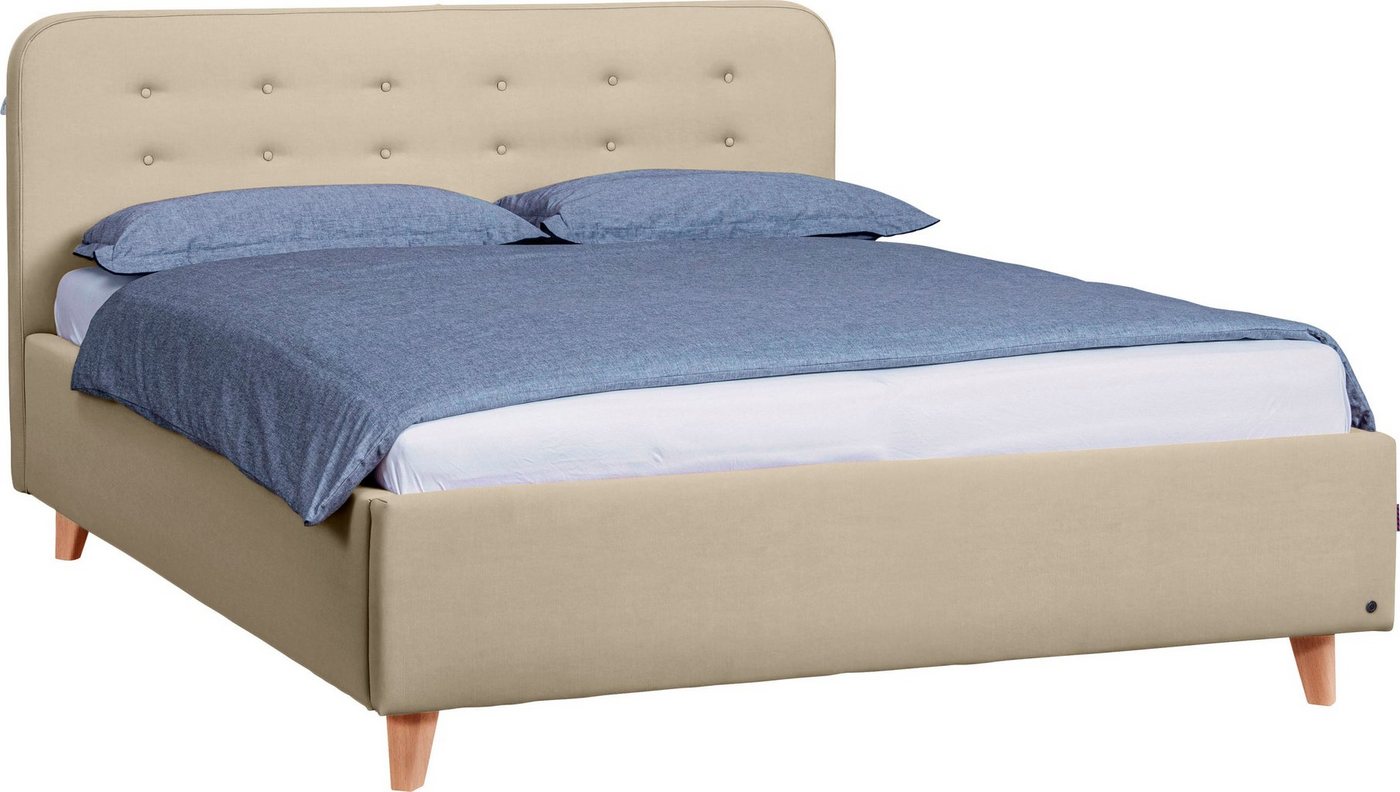 TOM TAILOR HOME Polsterbett NORDIC BED, mit Knopfheftung im Kopfteil, Füße Buche natur von TOM TAILOR HOME