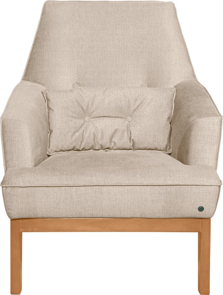 TOM TAILOR HOME Sessel COZY, im Retrolook, mit Kedernaht und Knöpfung, Füße Buche natur von TOM TAILOR HOME