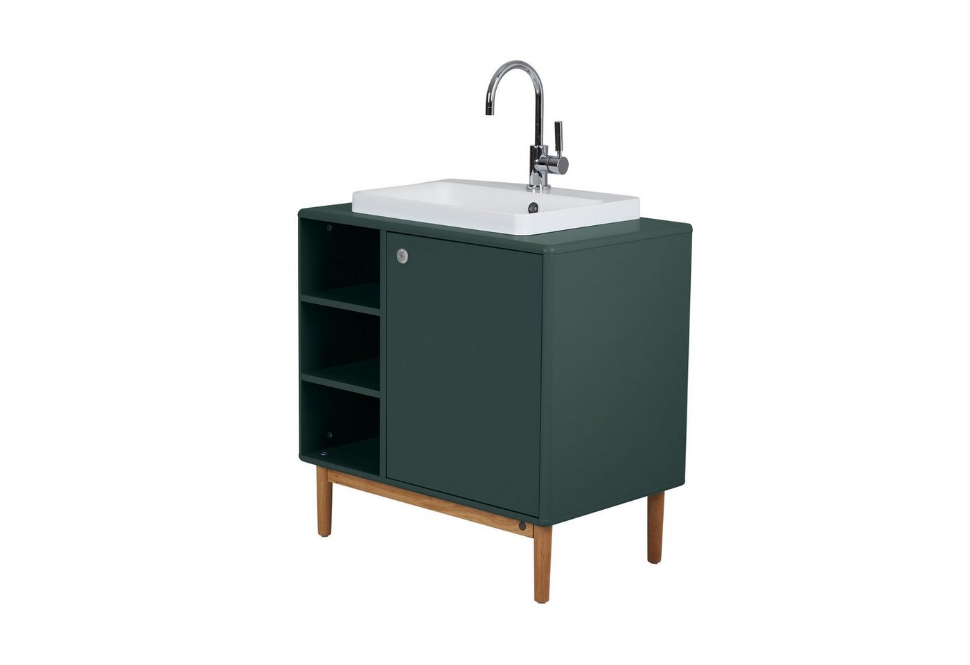 TOM TAILOR HOME Waschtisch COLOR BATH mit Waschbecken, Tür und Regal - in vielen schönen Farben, hochwertig lackiertes MDF mit gerundeten Kanten von TOM TAILOR HOME