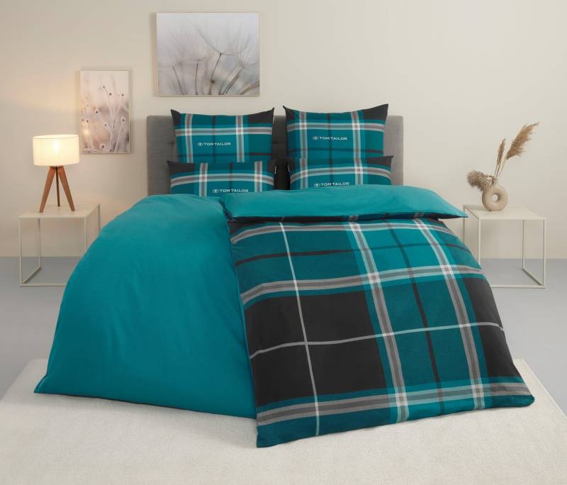 TOM TAILOR HOME Wendebettwäsche Eric in Gr. 135x200 oder 155x220 cm, Renforcé, 3 teilig, mit Reißverschluss, mit GRATIS-Zugabe: Sportbeutel aus 100% Baumwolle von TOM TAILOR HOME