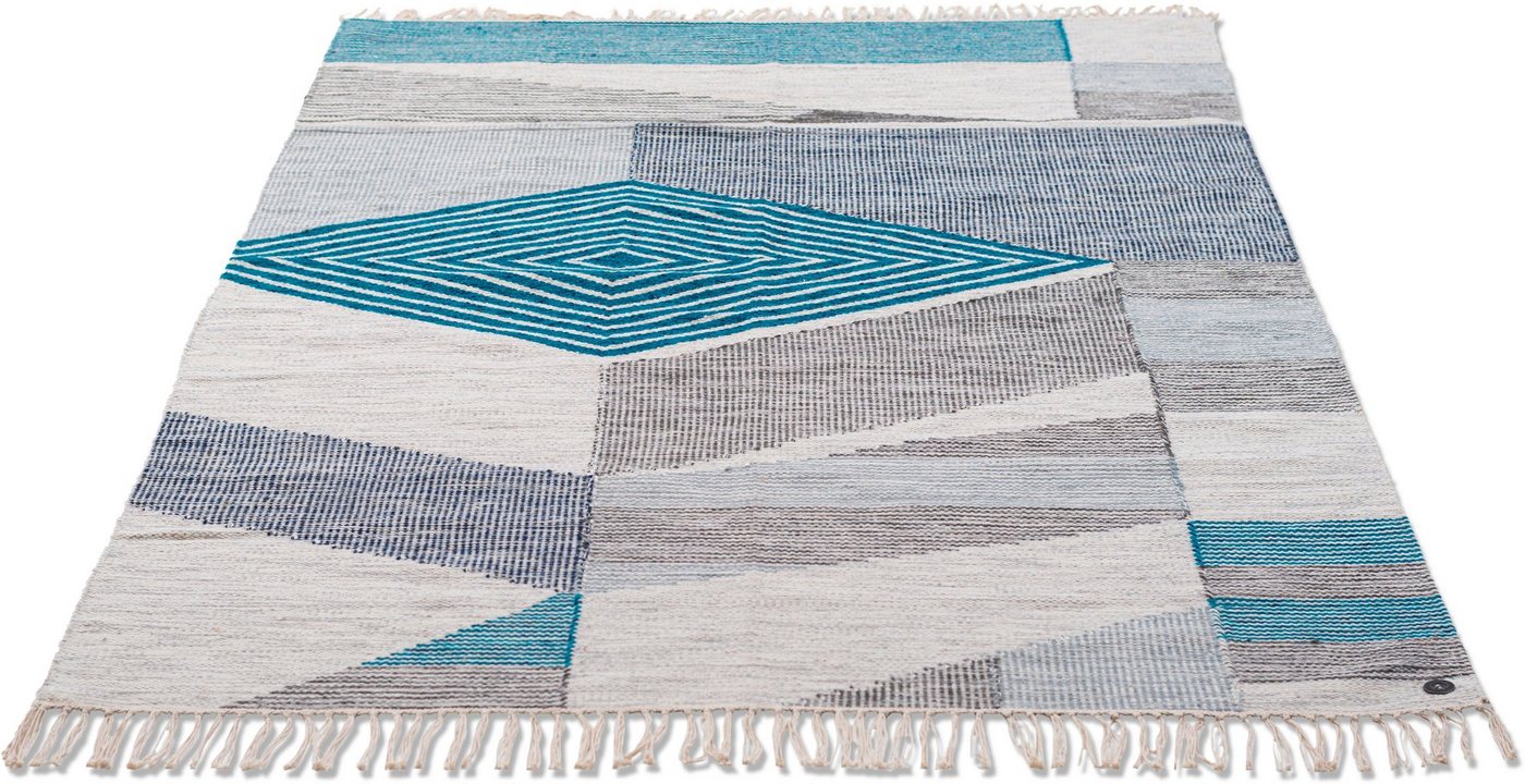 TOM TAILOR HOME Teppich Modern Kelim, rechteckig, Höhe: 5 mm, handgewebt, mit Fransen, Boho-Style von TOM TAILOR HOME