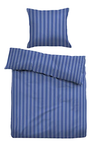 TOM TAILOR 0067694 Bettwäsche Garnitur mit Kopfkissenbezug Satin - Charles 1x 155x220 cm + 1x 80x80 cm, Indigo Blue von TOM TAILOR