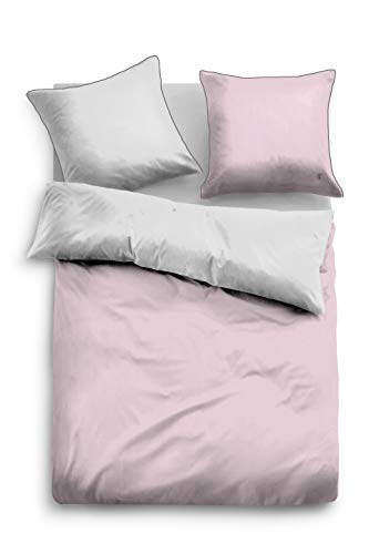 TOM TAILOR 0069600 Bettwäsche Garnitur mit Kopfkissenbezug Baumwoll-Satin 1x 155x200 cm + 1x 80x80 cm rose von TOM TAILOR