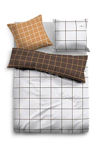 TOM TAILOR 0069922 Bettwäsche Garnitur mit Kopfkissenbezug Baumwoll-Satin 1x 155x200 cm + 1x 80x80 cm cognac von TOM TAILOR