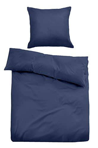 TOM TAILOR 0620600 Bettwäsche Garnitur mit Kopfkissenbezug Perkal - Simple Life 1x 135x200 cm + 1x 80x80 cm, Indigo Blue von TOM TAILOR