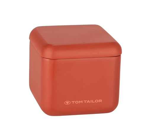 TOM TAILOR Aufbewahrungsdose mit Deckel, dekorative Aufbewahrungsbox für Kosmetik- und Pflegeprodukte, praktischer Organizer für Badezimmer und Küche, Coral von TOM TAILOR