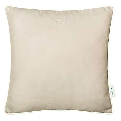 TOM TAILOR Deko Kissen Dove Signature • 2er Set Kissenbezug 40x40 Sand • Deko Wohnzimmer • ohne Füllung • Pflegeleichte Kissenhülle von TOM TAILOR