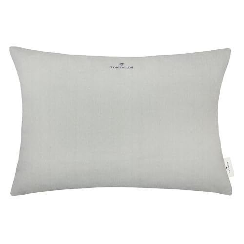 TOM TAILOR Deko Kissen Dove Signature • 2er Set Kissenbezug 40x60 grau • Deko Wohnzimmer • ohne Füllung • Pflegeleichte Kissenhülle von TOM TAILOR