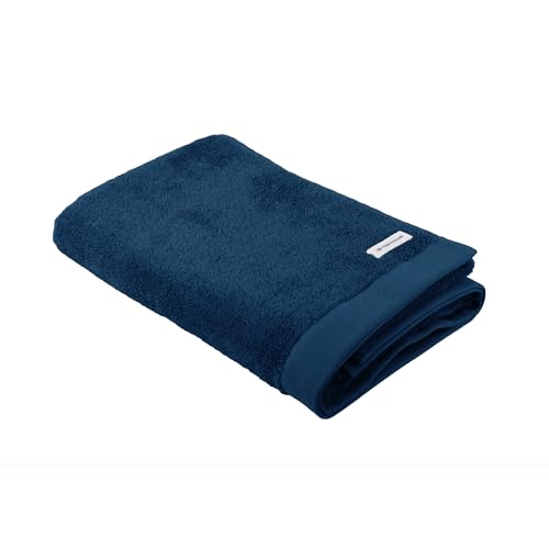 TOM TAILOR Duschtuch, 70x140 cm, 100% Baumwolle/ Frottier, mit zwei Aufhängern und Label mit Logo, COLOR BATH TOWEL Blau (Dark Navy) von Klaus Herding GmbH