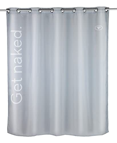 TOM TAILOR Duschvorhang, waschbarer Vorhang für Dusche und Badewanne, schimmelresistent und wasserabweisend, mit integrierter Hängeeinrichtung, Blickdicht, 180 x 200 cm, Grey von TOM TAILOR