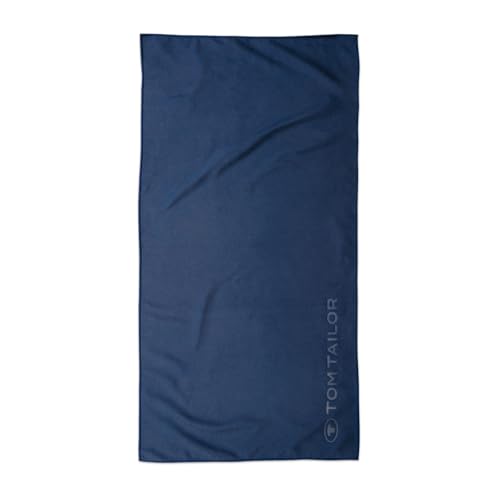 TOM TAILOR Fitnesstuch, 70x140 cm, 80% Polyester, 20% Polyamid/ Microfaser, mit feiner Kettelnaht und Logoprägung, SPORTS TOWEL Blau (Dark Navy) von Klaus Herding GmbH