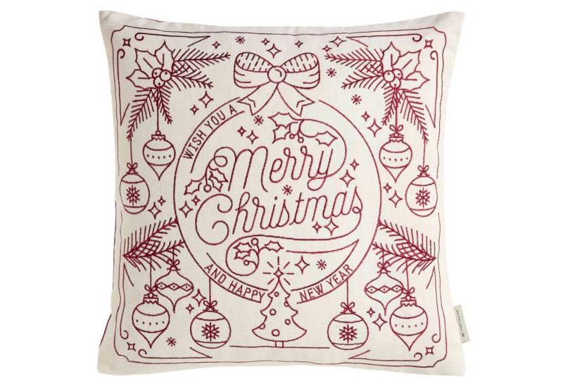 TOM TAILOR Kissenhülle WEIHNACHTSKISSEN Zierkissenhülle, (1 Stück), 45 x 45 cm in Dunkelrot von TOM TAILOR