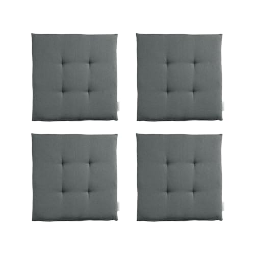 TOM TAILOR NEU! Sitzkissen Stuhl 4er Set - gemütliche Stuhlkissen 40x40 cm in Grau - Sitzauflage waschbar für Esszimmer, Bürostuhl, Bank, Boden & Gartenmöbel - Oeko Tex Zertifiziert von TOM TAILOR