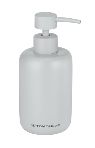 TOM TAILOR Seifenspender, nachfüllbarer Handseifenspender für Flüssigseife, moderner Pumpspender aus langlebigem Kunststoff, dekoratives Zubehör für Badezimmer und Küche, 325 ml, Grey von TOM TAILOR