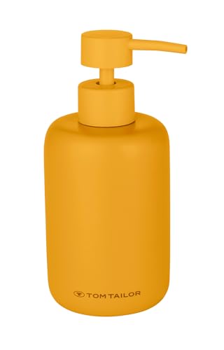 TOM TAILOR Seifenspender, nachfüllbarer Handseifenspender für Flüssigseife, moderner Pumpspender aus langlebigem Kunststoff, dekoratives Zubehör für Badezimmer und Küche, 325 ml, Mustard von TOM TAILOR