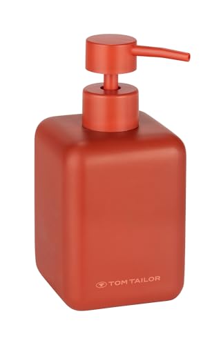 TOM TAILOR Seifenspender, nachfüllbarer Handseifenspender für Flüssigseife, moderner Pumpspender aus langlebigem Kunststoff, dekoratives Zubehör für Badezimmer und Küche, 380 ml, Coral von TOM TAILOR