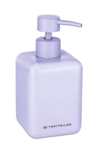 TOM TAILOR Seifenspender, nachfüllbarer Handseifenspender für Flüssigseife, moderner Pumpspender aus langlebigem Kunststoff, dekoratives Zubehör für Badezimmer und Küche, 380 ml, Lilac von TOM TAILOR