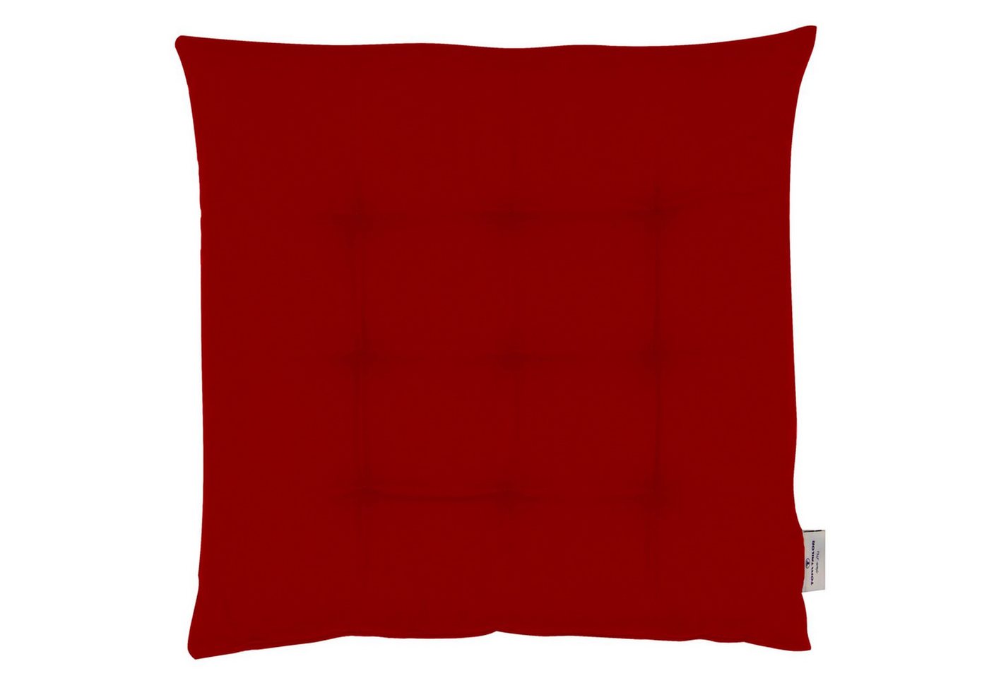 TOM TAILOR Stuhlkissen DOVE Sitzkissen mit 9 Punkt-Steppung, 40 x 40 cm in Rot von TOM TAILOR