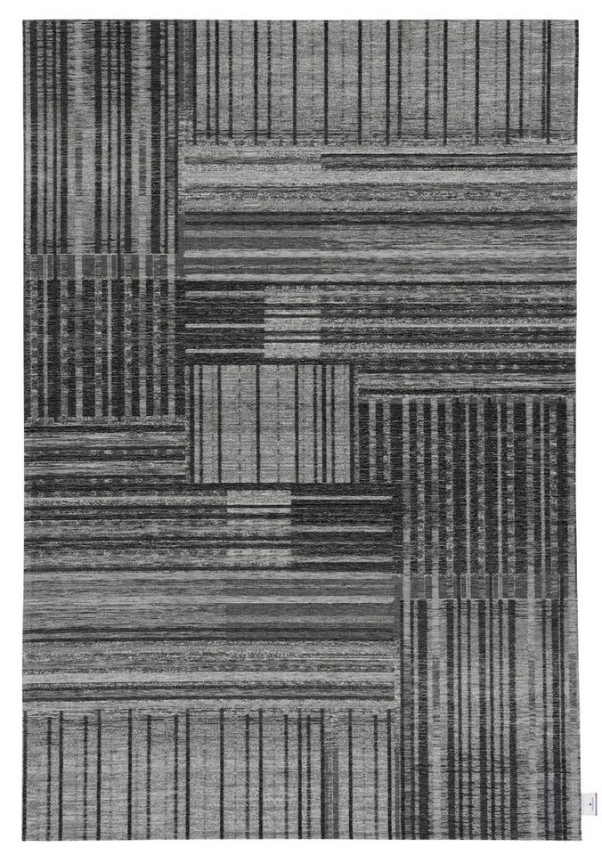 TOM TAILOR HOME Teppich Stripy Pat, rechteckig, Höhe: 5 mm, Flachgewebe, modernes Patchworkdesign, gestreift, Chenille, Wohnzimmer von TOM TAILOR HOME