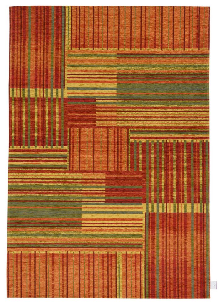 TOM TAILOR HOME Teppich Stripy Pat, rechteckig, Höhe: 5 mm, Flachgewebe, modernes Patchworkdesign, gestreift, Chenille, Wohnzimmer von TOM TAILOR HOME