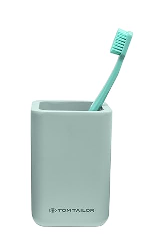 TOM TAILOR Zahnputzbecher, hochwertiger Becher für Zahnbürste und Zahnpasta, Zahnbürstenhalter aus langlebigem Kunststoff, stilvolle Deko fürs Badezimmer, Sage von TOM TAILOR