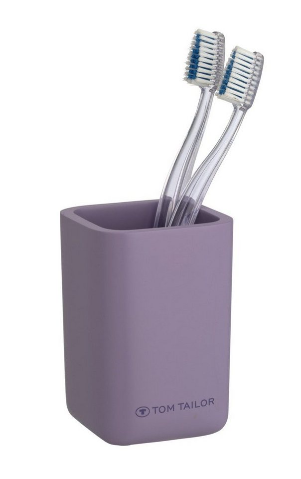 TOM TAILOR HOME Zahnputzbecher Zahnbürstenhalter Lilac Badezimmer Organizer, (1-St., 1x Zahnbürstenhalter), Hochwertiges Polyresin, Universell einsetzbar von TOM TAILOR HOME