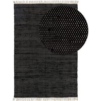 Benuta Basic Baumwollteppich TOM Schwarz 120x170 cm - Handgewebter Wohnzimmer Teppich - 100% Recycelte Baumwolle - Für Fußbodenheizung geeignet von TOM