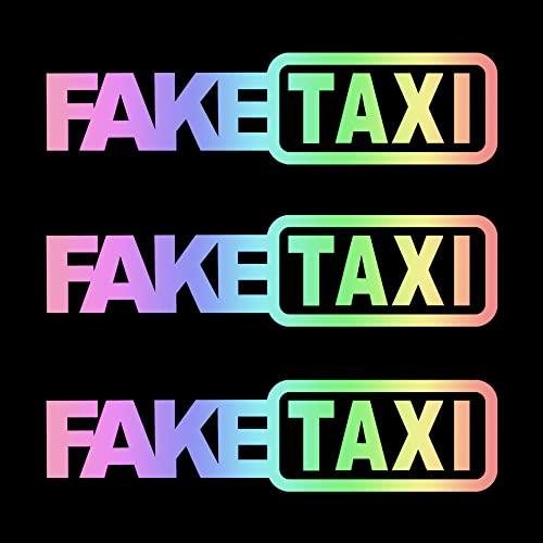 TOMALL 3 Stück künstliche Taxi-reflektierende Aufkleber für Auto, Stoßstange, Fender, Fenster, wasserdicht, selbstklebend, Vinyl-Aufkleber, Dekoration für SUV, LKW, Motorräder, Fahrräder (Farbverlauf) von TOMALL