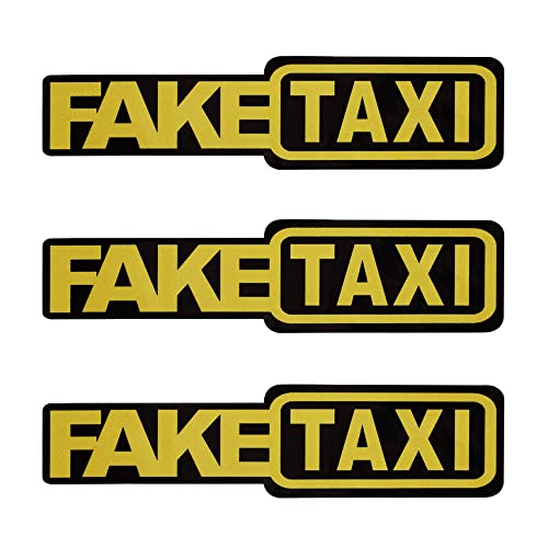 TOMALL 3 x künstliche Taxi-reflektierende Aufkleber für Auto, Stoßstange, Fender, Fenster, wasserdicht, lustig, selbstklebend, Vinyl-Aufkleber, Dekoration für SUV, LKW, Motorräder, Fahrräder (B-Gelb) von TOMALL