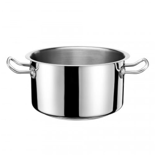 TOMGAST EXCLUSIVE Mittlerer Topf Durchmesser 28 cm | Fassungsvermögen 10 l, Höhe 17 cm | Edelstahl, hochglanzpoliert | Ergonomischer Griff | Dreischichtboden | Induktion | Spülmaschinenfest von TOMGAST