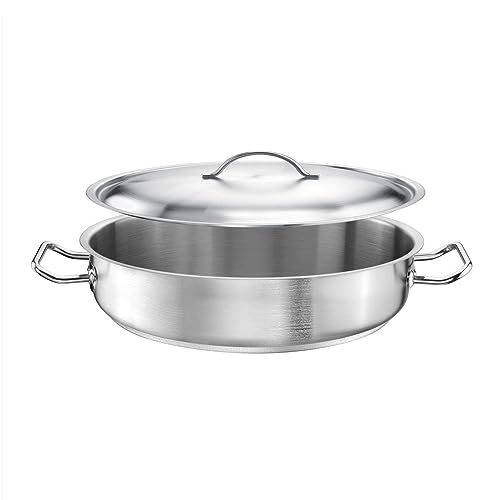 TOMGAST Servierpfanne mit Deckel Durchmesser: 32 cm Höhe: 7,5 cm Fassungsvermögen: 6 l | Edelstahl 18/10 | Wandstärke 1 mm bis 1,2 mm | Eingelegter Aluminium-Stahl-Boden | Induktion TOMGAST Servierpfanne mit Deckel Durchmesser: 32 cm Höhe: 7,5 cm Fassungsvermögen: 6 l | Edelstahl 18/10 | Wandstärke 1 mm bis 1,2 mm | Eingelegter Aluminium-Stahl-Boden | Induktion von TOMGAST