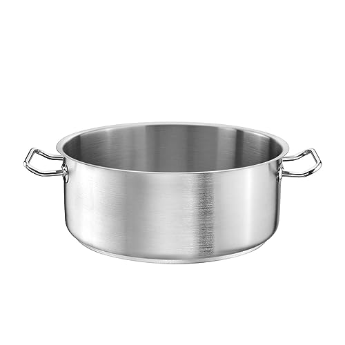 TOMGAST Topf Durchmesser: 24 cm Höhe: 10,5 cm Fassungsvermögen: 4,5 l | Edelstahl 18/10 | Wandstärke 1 mm bis 1,2 mm | Ausgeschlagener Aluminium-Stahl-Boden | Induktion von TOMGAST