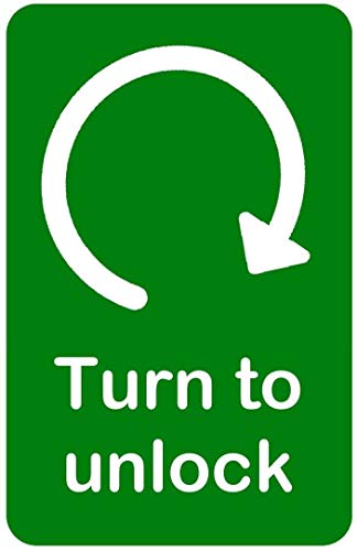 Aufkleber "Turn to Unlock" für Türen und Knäufe (1 x im Uhrzeigersinn) von TOMSTRAD