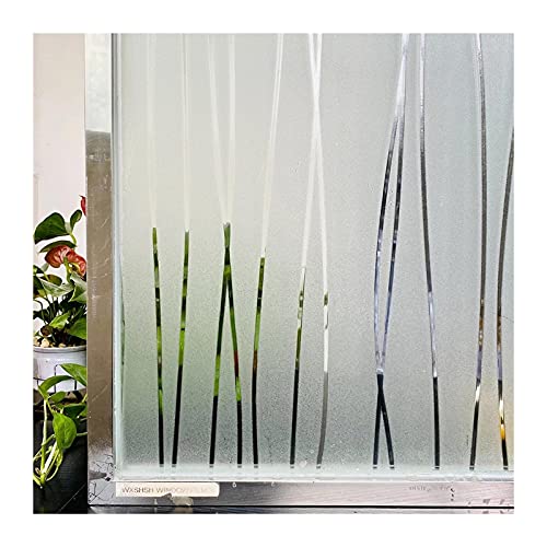 Fensterfolie Matte Streifen Fenster Schutzfolie Buntglas Dekorative Anti UV. Aufkleber Datenschutz Frosted Self Adhesive Film Fensteraufkleber for Glas Fenster Folie Dekofolie ( Size : 60 x 200 cm ) von TOMYEUS