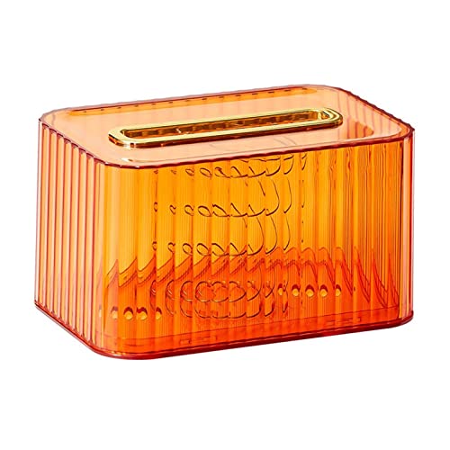 TOMYEUS Kosmetiktücher Box Tissue Box Transparent Desktop Tissue Box Pumpen Papier Aufbewahrungsbox Wohnzimmer Esszimmer Couchtisch Dekoration Taschentuchbox/Kosmetiktücherboxen (Color : Orange) von TOMYEUS