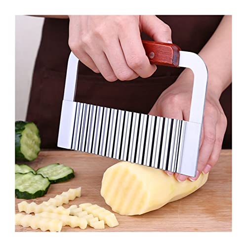 TOMYEUS Pommesschneider Edelstahl-Kartoffel-Chip-Slicer-Gemüse-Früchte Crinkle Wavy Slicer-Messer Kartoffelschneider Küche Pommes Frites Maker-Werkzeuge Pommes Frites Schneider (Style : B) von TOMYEUS