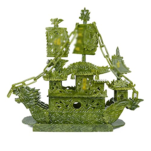 TOMYEUS Tischstatue Drachenboot Skulptur Feng Shui Statuen Dekorationen Büro Dekoration Home Feng Shui Dekorationen Grüne Jade Desktop-Handwerk TOMYEUS Tischstatue Drachenboot Skulptur Feng Shui Statuen Dekorationen Büro Dekoration Home Feng Shui Dekorationen Grüne Jade Desktop-Handwerk von TOMYEUS