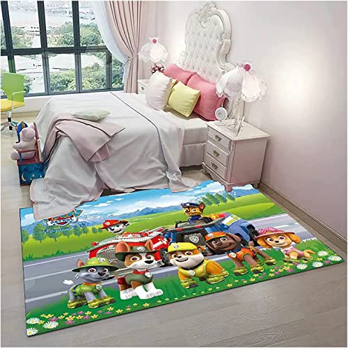 TONATO 3D-Teppich für Kinderzimmer, Paw Patrol-Bereich Teppich, weicher, rutschfestem Teppich, Wohnzimmer-Dekoration,100 * 160cm von TONATO