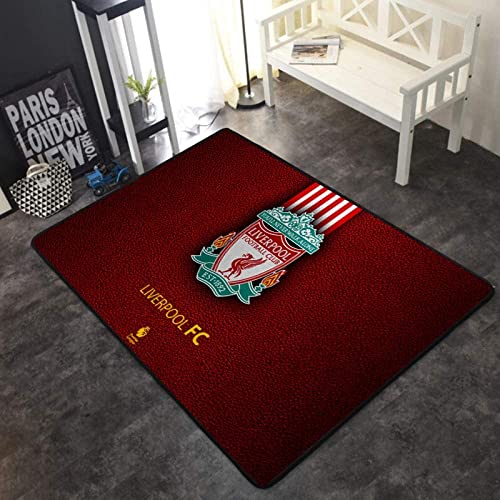 TONATO Carpet Football Club Logo Druck Nicht-Schlupf-Matten-Sport-Fans Home Deco Teppich verdicken Nicht-Rutsch/Liverpool,80 * 120cm von TONATO