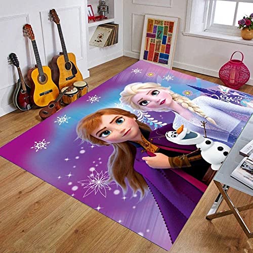 TONATO Kinderzimmer gefrorener Cartoon Teppichtür Matte Kinder Spielen Mat Anna ELSA Wohnzimmer Küche Schlafzimmer Teppich Wohnheimdekor,140 * 200cm von TONATO