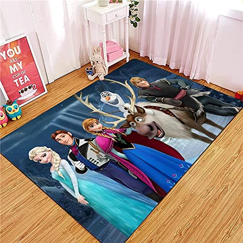 TONATO Kinderzimmer gefrorener Cartoon Teppichtür Matte Kinder Spielen Mat Anna ELSA Wohnzimmer Küche Schlafzimmer Teppich Wohnheimdekor,60 * 90cm von TONATO