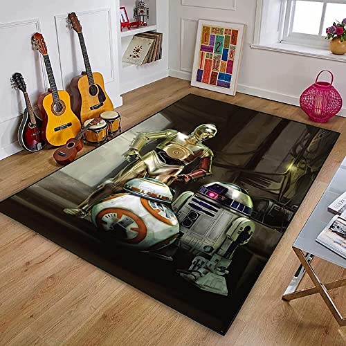 TONATO Teppich 3D Star Wars Muster Wohnzimmer Schlafzimmer Dekor Teppich weiche Flanell Kinderzimmer Teppich Küche Flur Esszimmer Bodenmatte,120 * 160cm von TONATO
