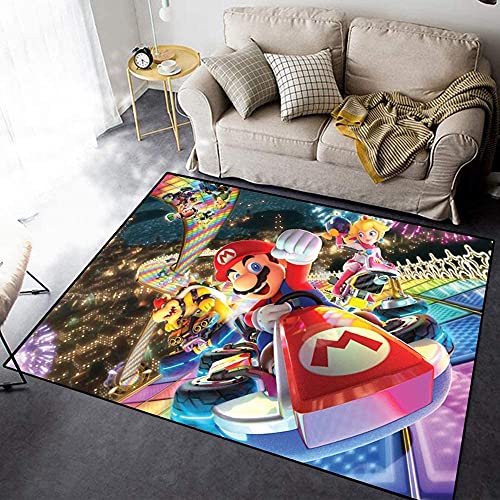 TONATO Wohnzimmerbereich Teppich Anti-Rutsch 3D Anime Super Mario Teppich Waschbar in der Innenseite Spiel Mat Kids, dekorative Kinder Spielen Teppiche,140 * 200cm von TONATO