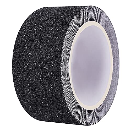 TONAUP Grip Tape Schwarz, 5cm x 5m Antirutsch Klebeband für Treppen Wasserdicht Außen Innen, Rutschfeste Traktionsstreifen für Treppenstufen Boote Rampen Treppenbelag von TONAUP
