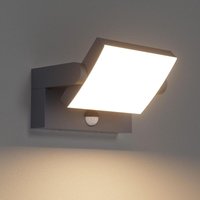 18W Außen/Innen LED Wandleuchte mit Bewegungsmelder, Drehbare LED Panel Wandlampe, Moderne IP65 Garteneingangslampe, Anthrazit, Warmweiß 3000K 18W Außen/Innen LED Wandleuchte mit Bewegungsmelder, Drehbare LED Panel Wandlampe, Moderne IP65 Garteneingangslampe, Anthrazit, Warmweiß 3000K von TONCHEAN