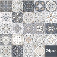 24 Stück Wandfliesenaufkleber – selbstklebende Fliesenaufkleber für Küche, Wohnzimmer, Badezimmer, Heimdekoration (10 x 10 cm) von TONCHEAN