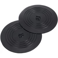 2er-Pack, 15 cm, universeller Abflussstopfen aus Silikonkautschuk für Küchenspüle, Badezimmerwaschbecken (schwarz) von TONCHEAN