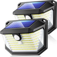 2er-Pack Solar-Bewegungsmelderleuchten für den Außenbereich, IP65 wasserdichte Wandleuchte, 3 Modi, 178 LED von TONCHEAN