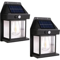 2er-Pack Solar-Wandleuchten für den Außenbereich mit Bewegungsmelder, 3 Beleuchtungsmodi, wasserdicht für Garten, Hof, Terrasse, Zaun, dekorative von TONCHEAN